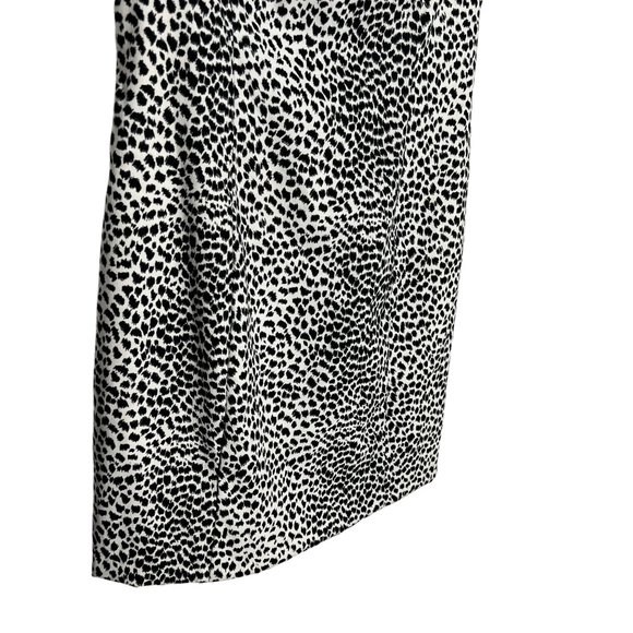 Vintage 90s Black White Cheetah Print Spaghetti Strap Bodycon Short Dress 9 - Picture 3 of 10